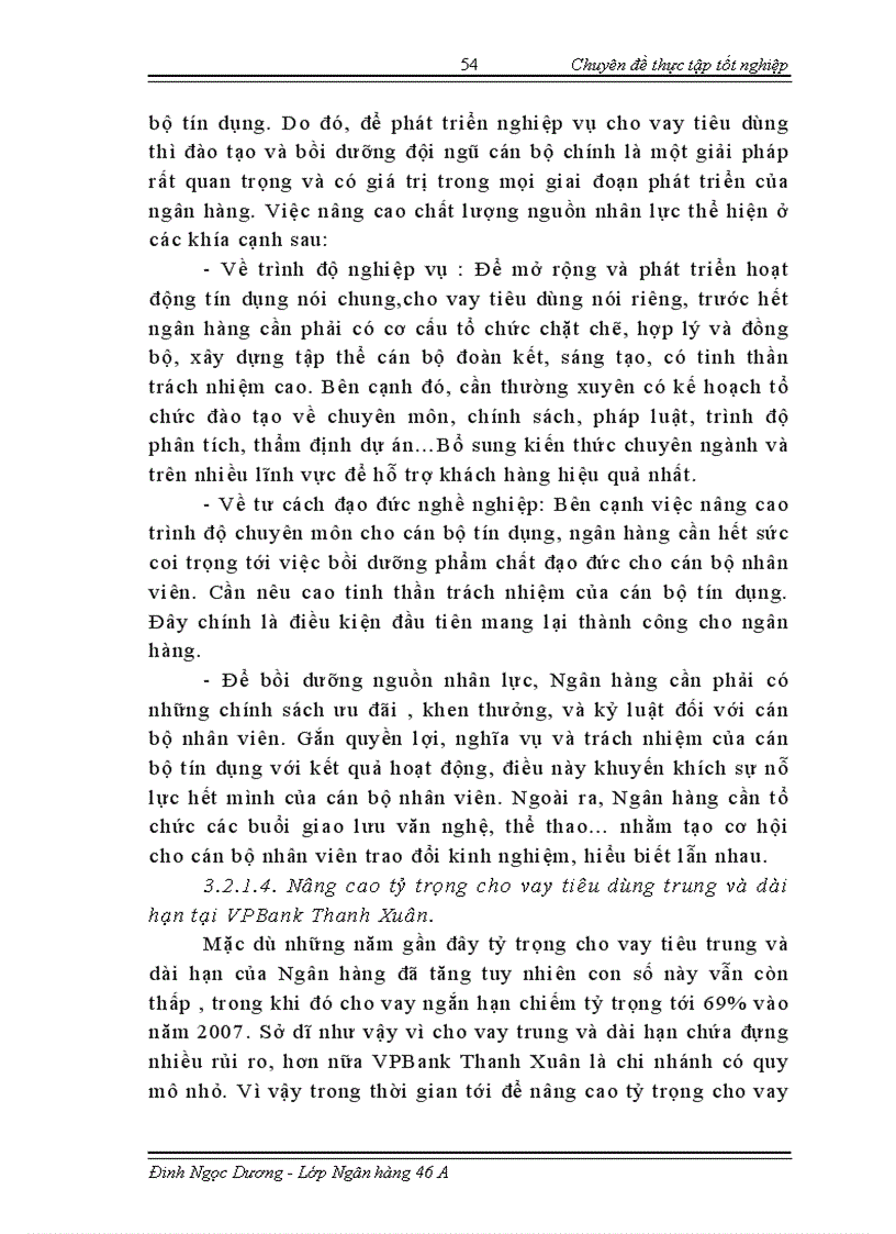image for page Phát triển hoạt động cho vay tiêu dùng tại ngân hàng thương mại cổ phần VPBank Thanh Xuân