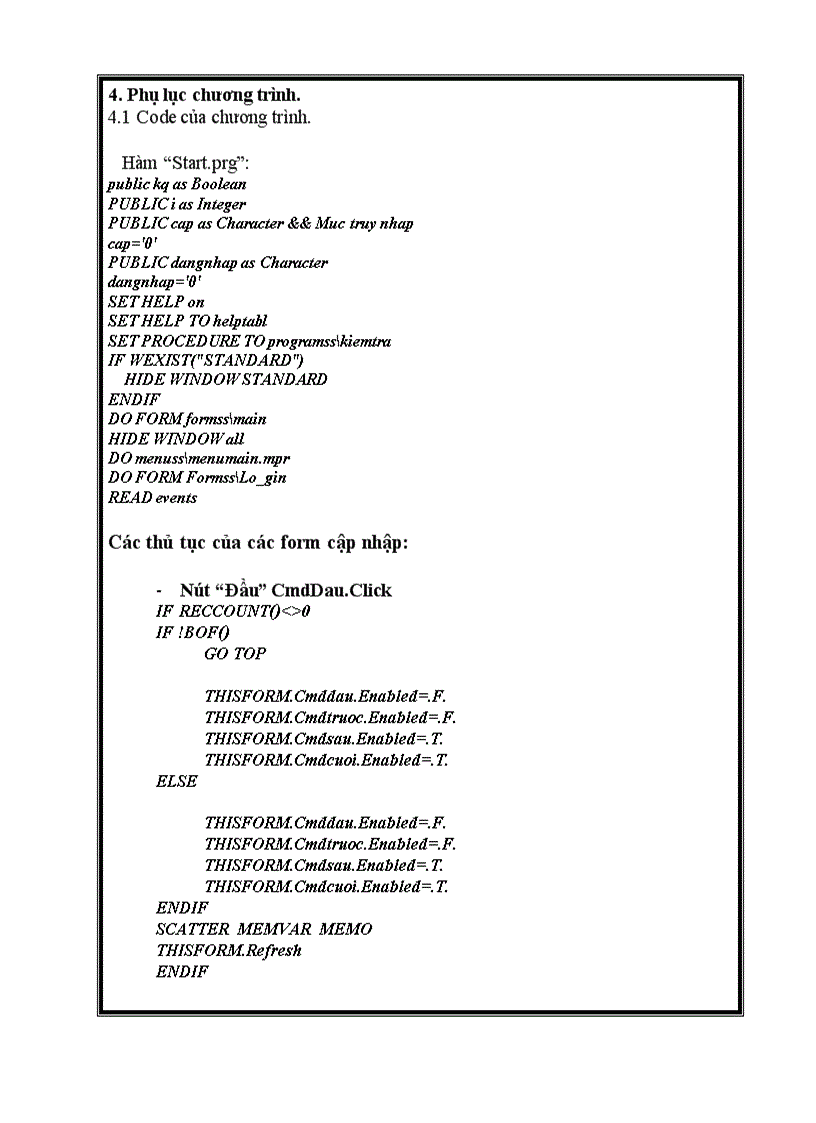 image for page Hệ thống thông tin quản lý kho hàng cho cửa hàng 87 Lý Nam Đế bằng Hệ quản trị cơ sở dữ liệu Visual Foxpro 7 0
