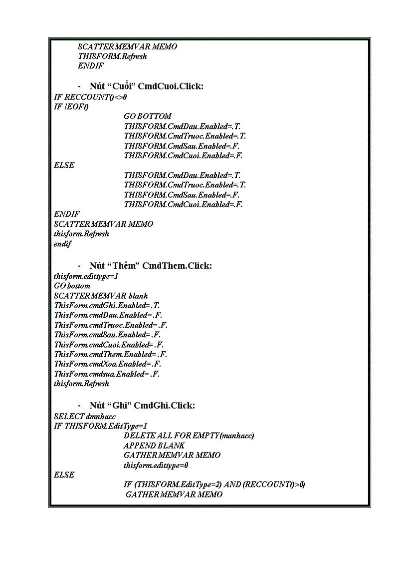 image for page Hệ thống thông tin quản lý kho hàng cho cửa hàng 87 Lý Nam Đế bằng Hệ quản trị cơ sở dữ liệu Visual Foxpro 7 0
