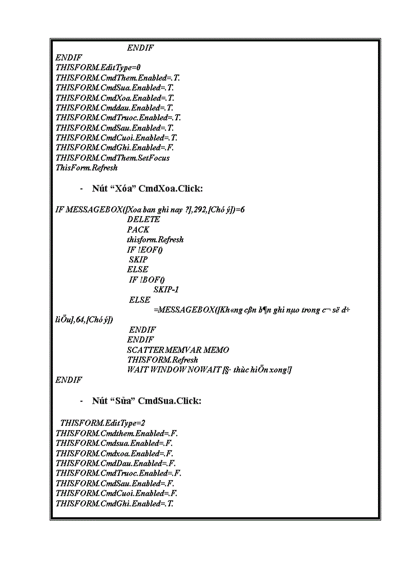 image for page Hệ thống thông tin quản lý kho hàng cho cửa hàng 87 Lý Nam Đế bằng Hệ quản trị cơ sở dữ liệu Visual Foxpro 7 0