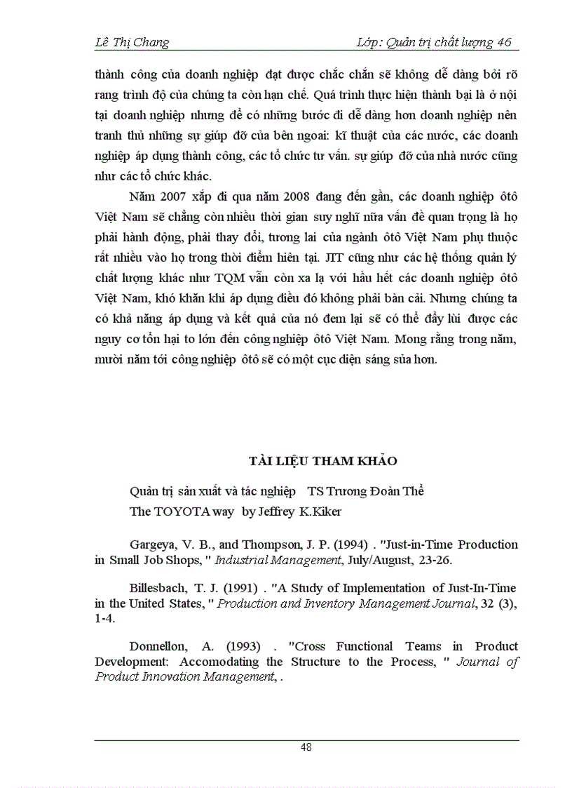 image for page Điều kiện khả năng áp dụng hệ thống JIT just in time trong các doanh nghiệp sản xuất và lắp ráp ô tô Việt Nam