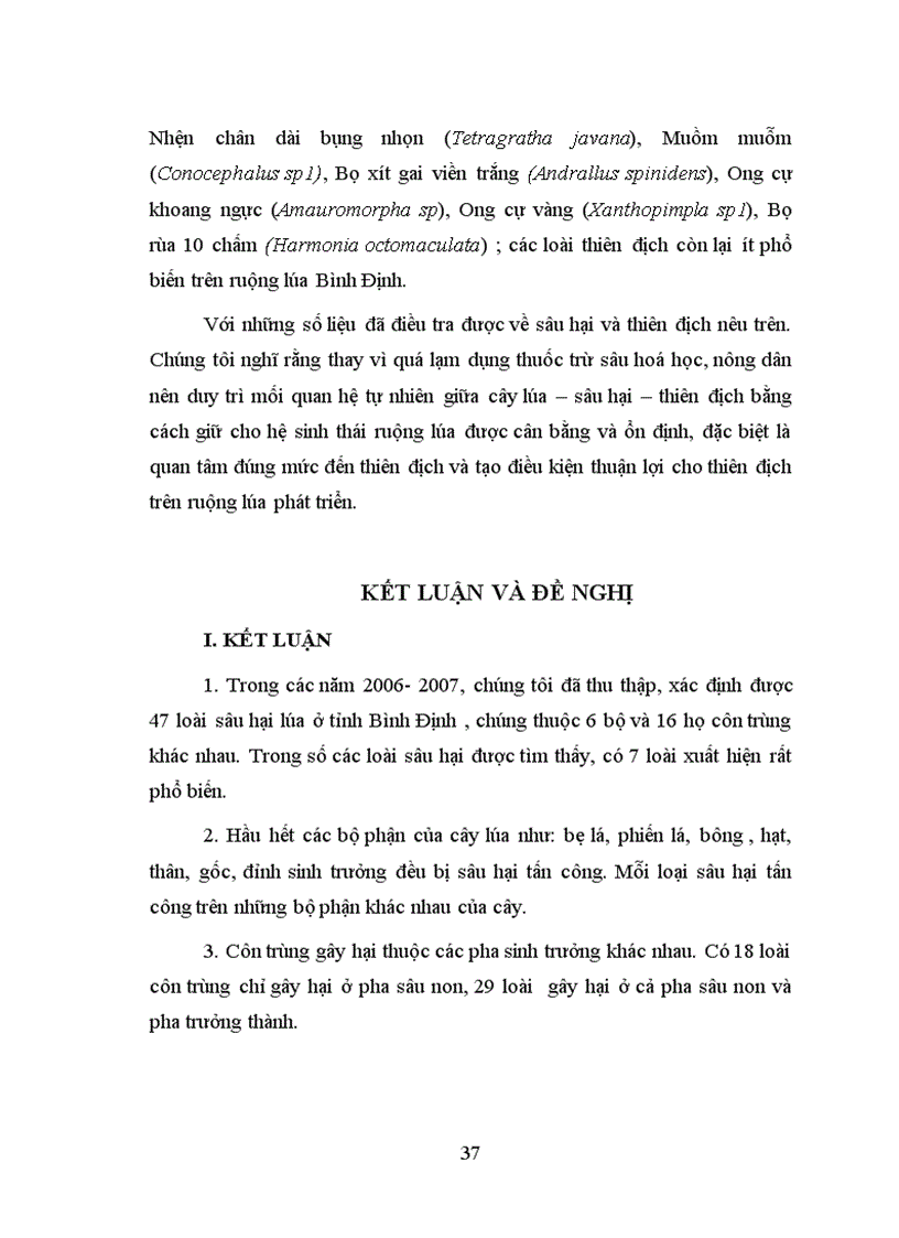 image for page Điều tra thành phần loài sâu hại và thiên địch của chúng trên ruộng lúa tỉnh bình định