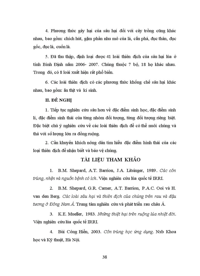 image for page Điều tra thành phần loài sâu hại và thiên địch của chúng trên ruộng lúa tỉnh bình định