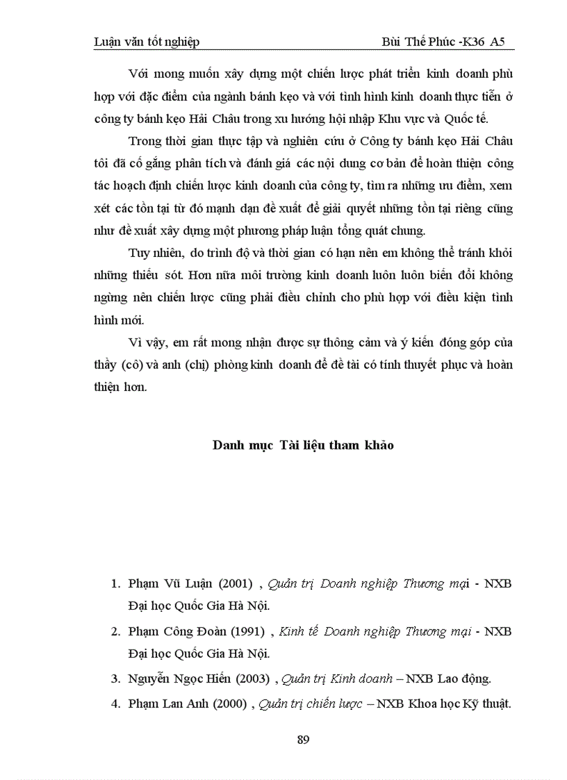 image for page Hoa n thiê n công ta c hoa ch đi nh chiê n lươ c kinh doanh ta i công ty ba nh ke o Ha i Châu