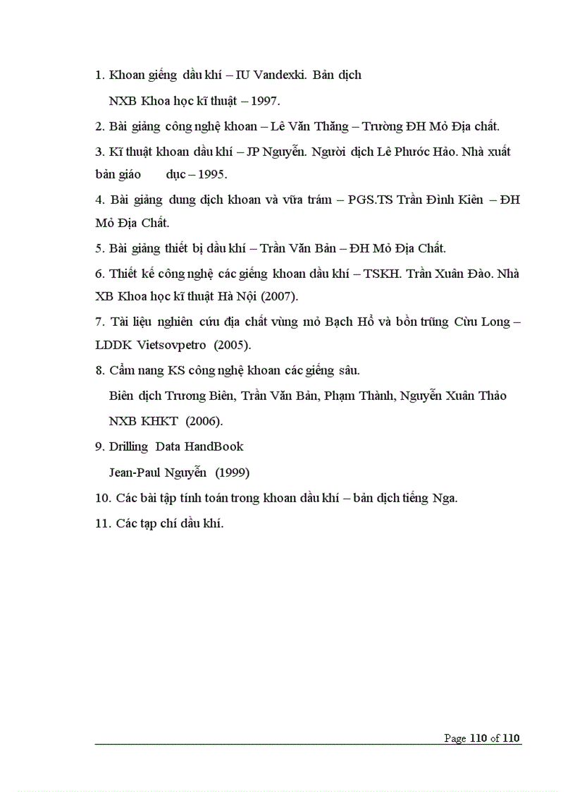 image for page Thiết kế giếng khoan dầu khí dành cho sinh viên khóa 51 ĐH mỏ địa chất