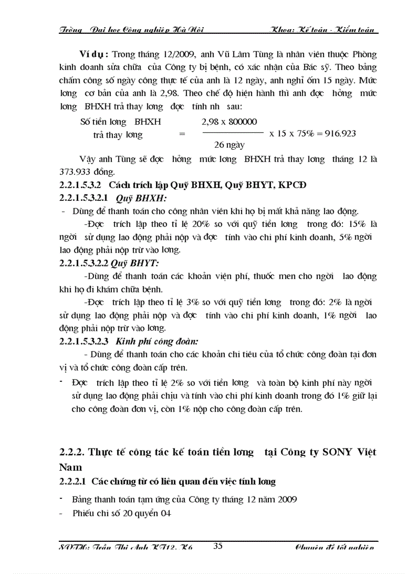 image for page Hoàn thiện công tác kế toán tiền lương và các khoản trích theo lương tại công ty SONY Việt Nam