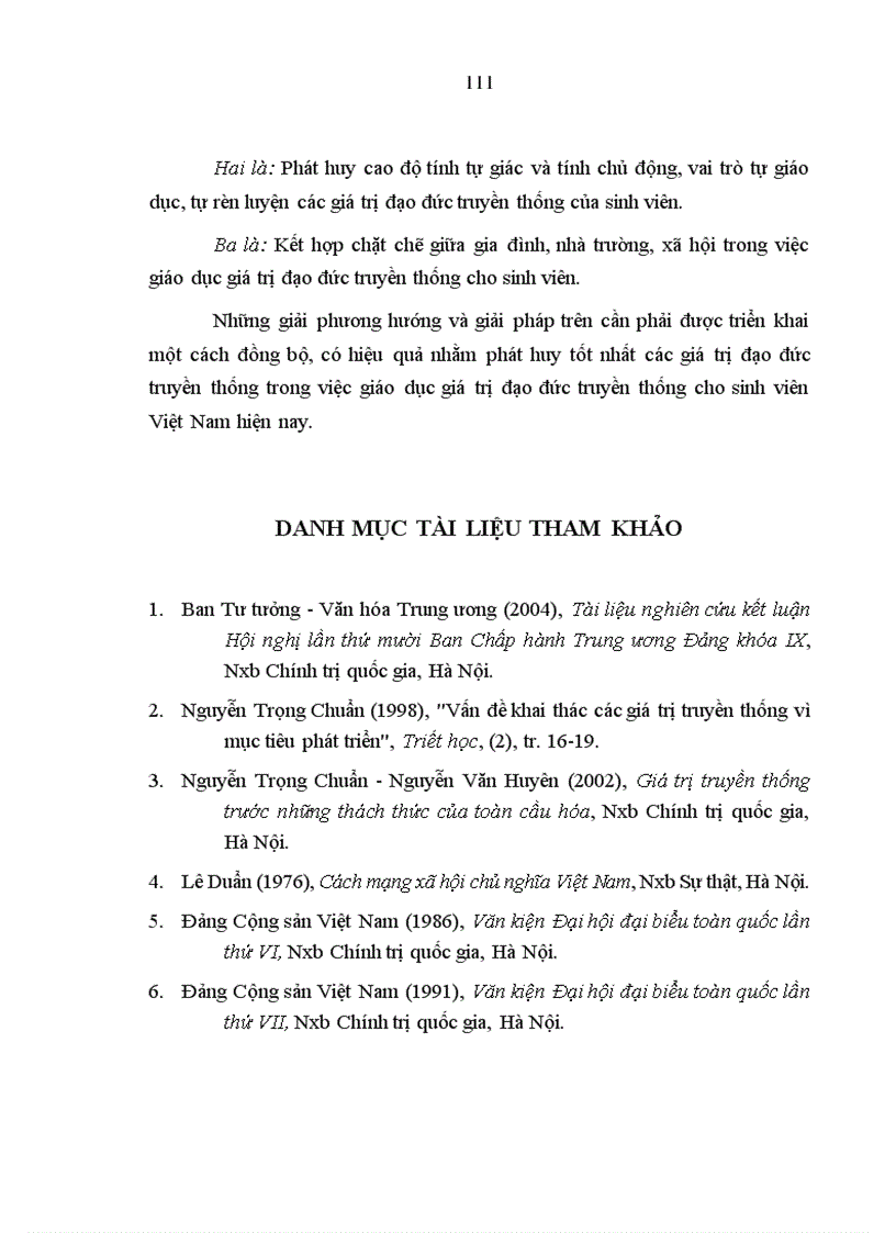 image for page Vấn đề giáo dục giá trị đạo đức truyền thống cho sinh viên Việt Nam hiện nay qua thực tế một số trường đại học và cao đẳng ở thành phố Hà Nội