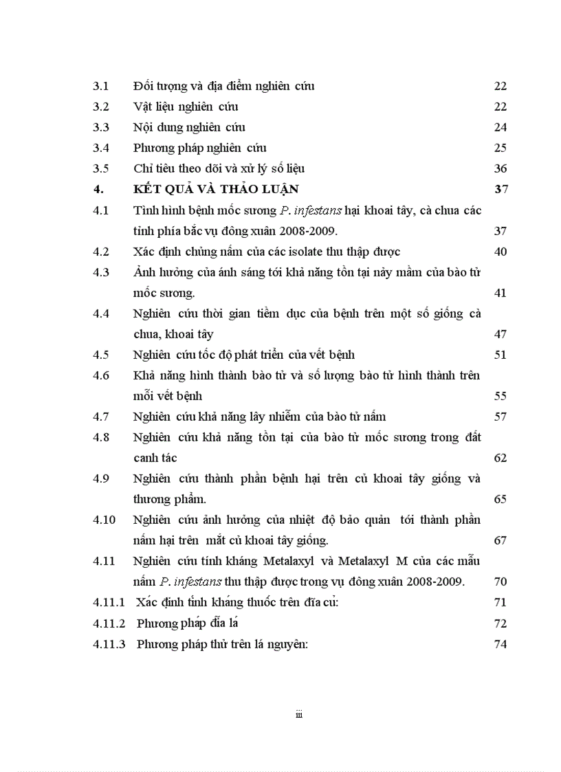 image for page Nghiên cứu nấm Phytophthora infestans gây bệnh mốc sương hại cà chua khoai tây vụ đông xuân năm 2008 2009 tại một số tỉnh phía Bắc Việt Nam