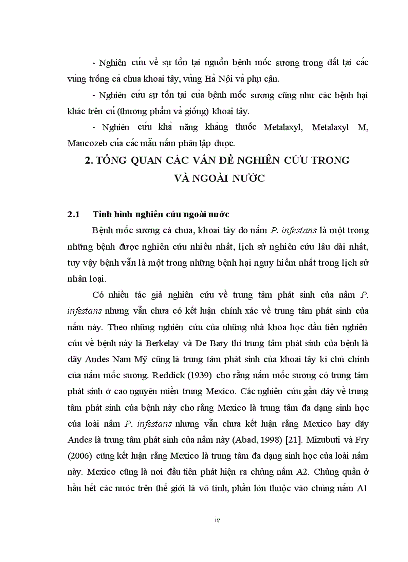 image for page Nghiên cứu nấm Phytophthora infestans gây bệnh mốc sương hại cà chua khoai tây vụ đông xuân năm 2008 2009 tại một số tỉnh phía Bắc Việt Nam