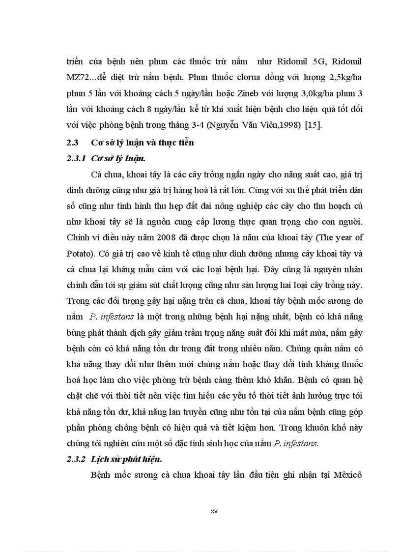 image for page Nghiên cứu nấm Phytophthora infestans gây bệnh mốc sương hại cà chua khoai tây vụ đông xuân năm 2008 2009 tại một số tỉnh phía Bắc Việt Nam