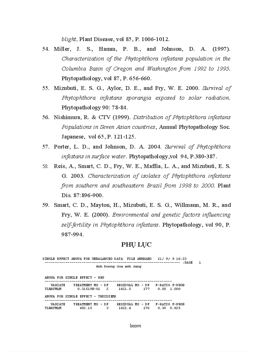image for page Nghiên cứu nấm Phytophthora infestans gây bệnh mốc sương hại cà chua khoai tây vụ đông xuân năm 2008 2009 tại một số tỉnh phía Bắc Việt Nam