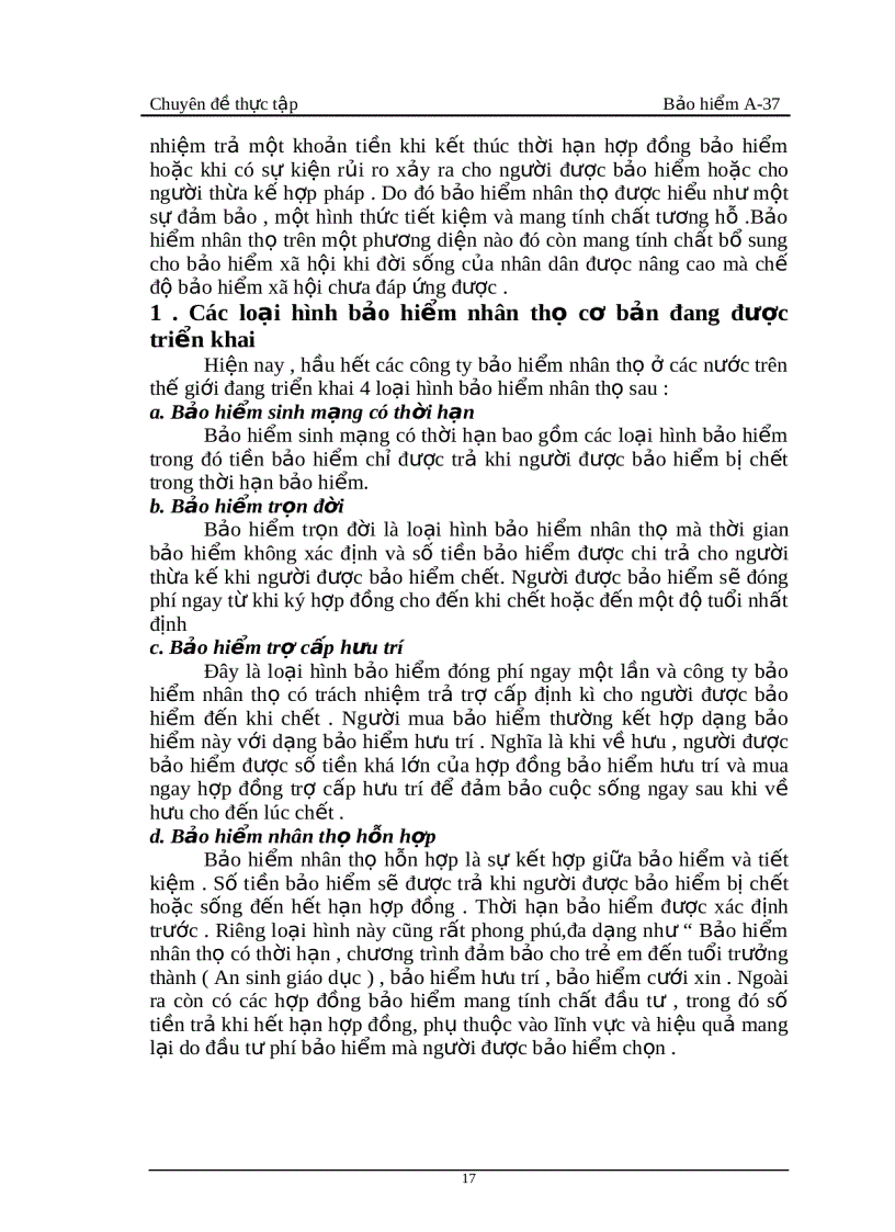 image for page Thực trạng và một số biện pháp phát triển nghiệp vụ này ở Công ty Bảo hiểm Nhân thọ