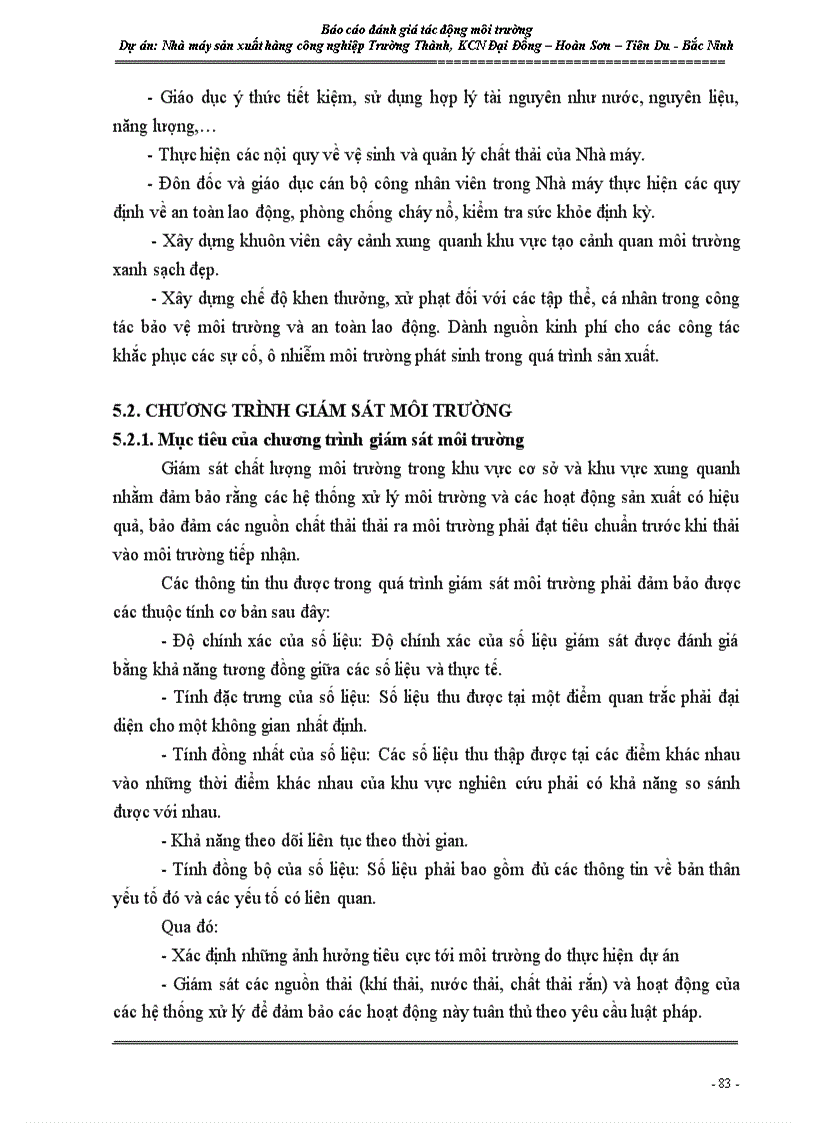 image for page Đánh giá tác động môi trường DTM của Nhà máy kẽm Trường Thành