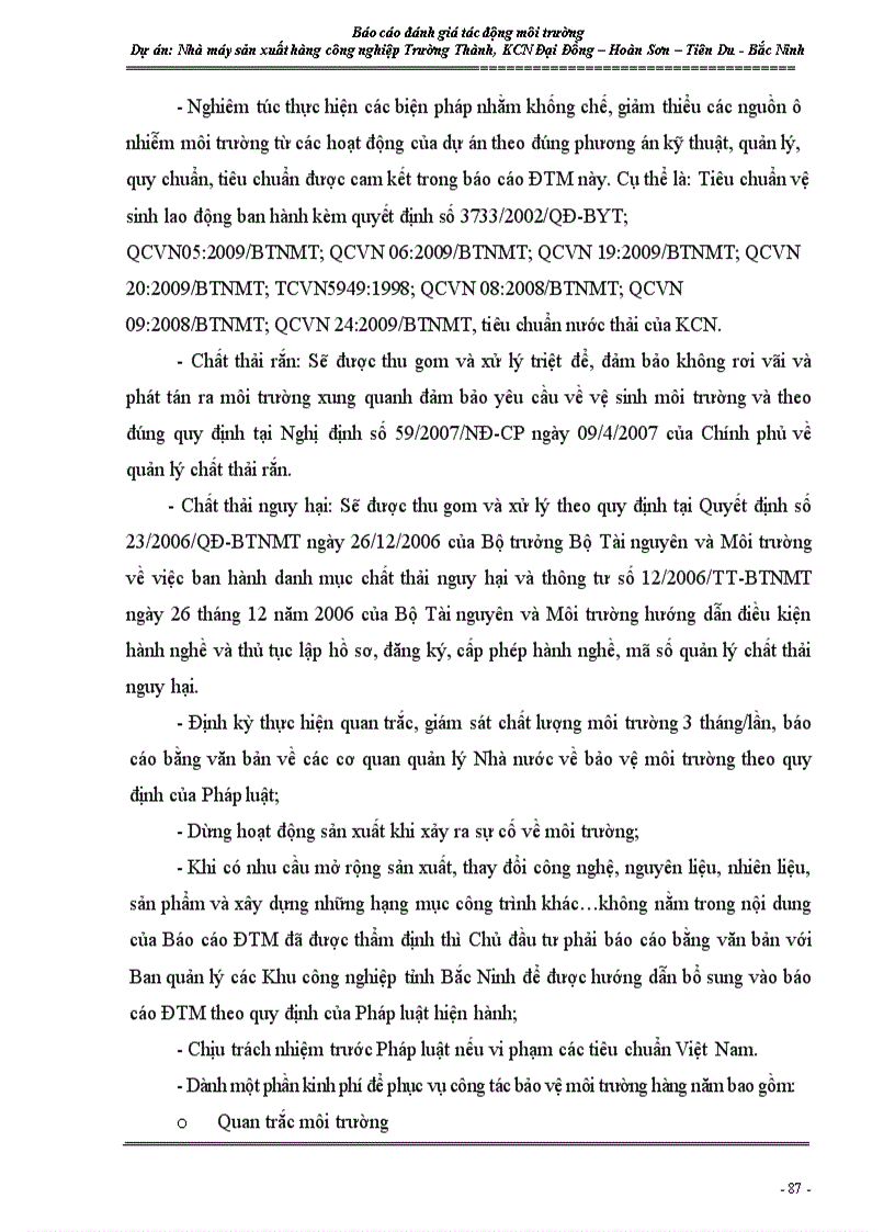 image for page Đánh giá tác động môi trường DTM của Nhà máy kẽm Trường Thành