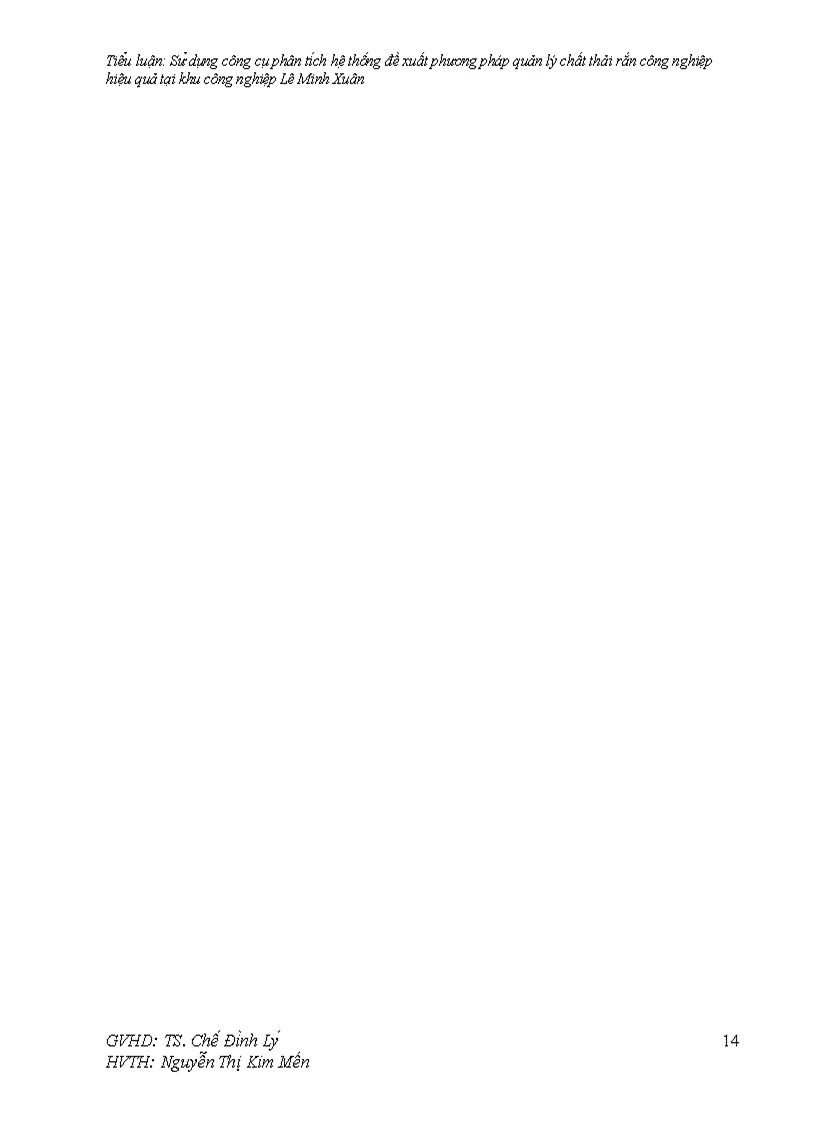 image for page Sử dụng công cụ phân tích hệ thống đề xuất phương pháp quản lý chất thải rắn công nghiệp hiệu quả tại khu công nghiệp lê minh xuân