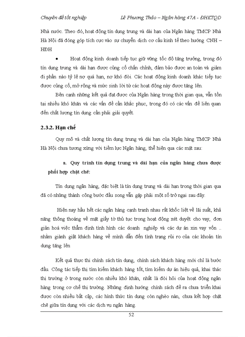 image for page Nâng cao chất lượng tín dụng trung và dài hạn tại Ngân hàng Thương Mại Cổ Phần Nhà Hà Nội