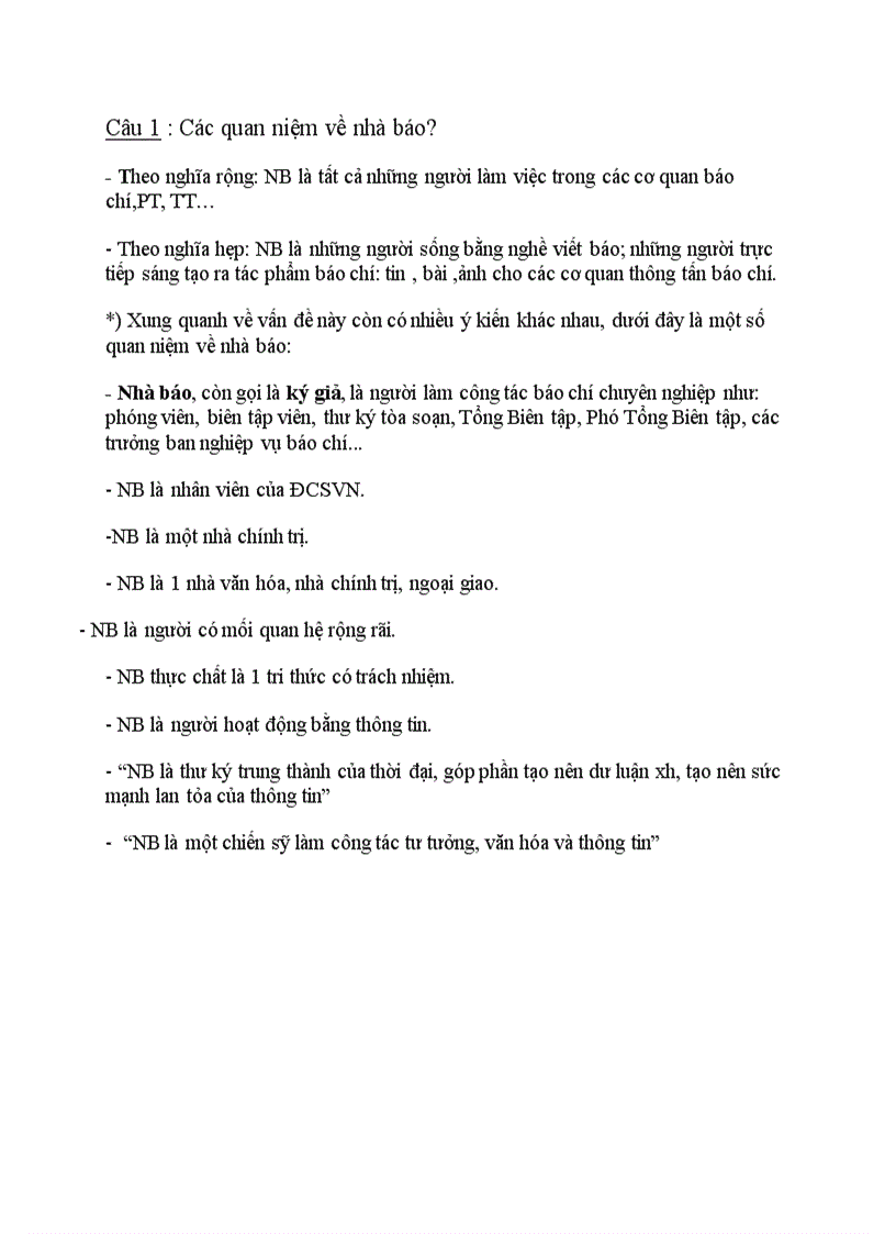 image for page Các quan niệm về nhà báo