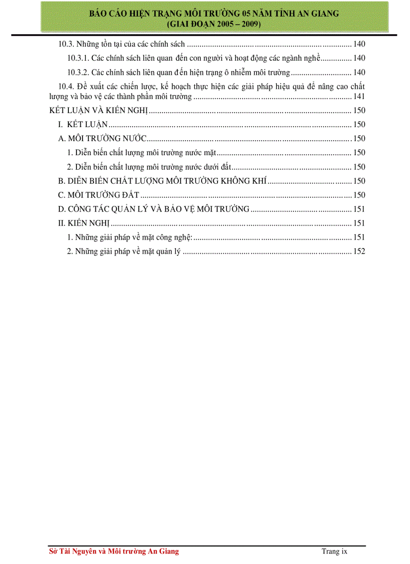 image for page Báo cáo hiện trạng môi trường 5 năm 2005 2009 tỉnh An Giang