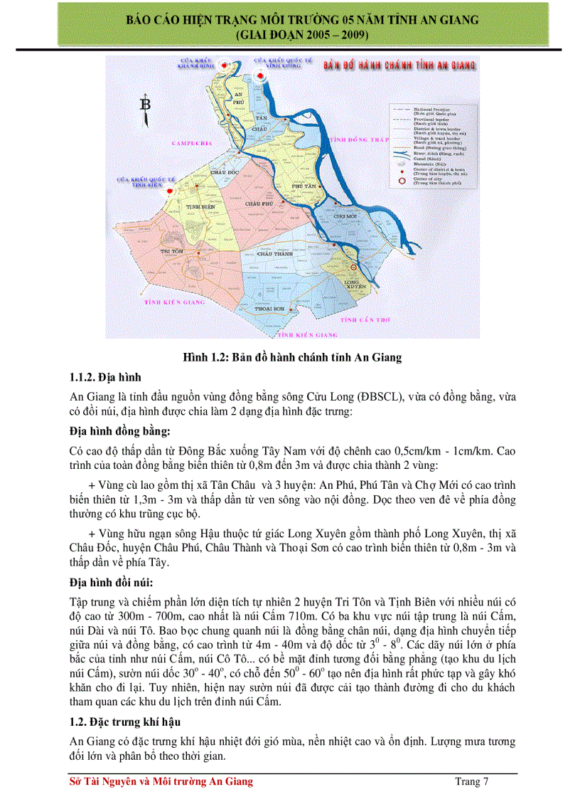 image for page Báo cáo hiện trạng môi trường 5 năm 2005 2009 tỉnh An Giang