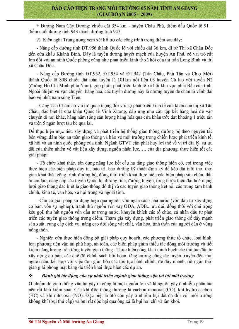 image for page Báo cáo hiện trạng môi trường 5 năm 2005 2009 tỉnh An Giang