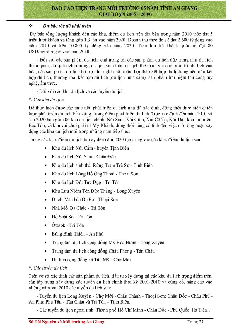 image for page Báo cáo hiện trạng môi trường 5 năm 2005 2009 tỉnh An Giang