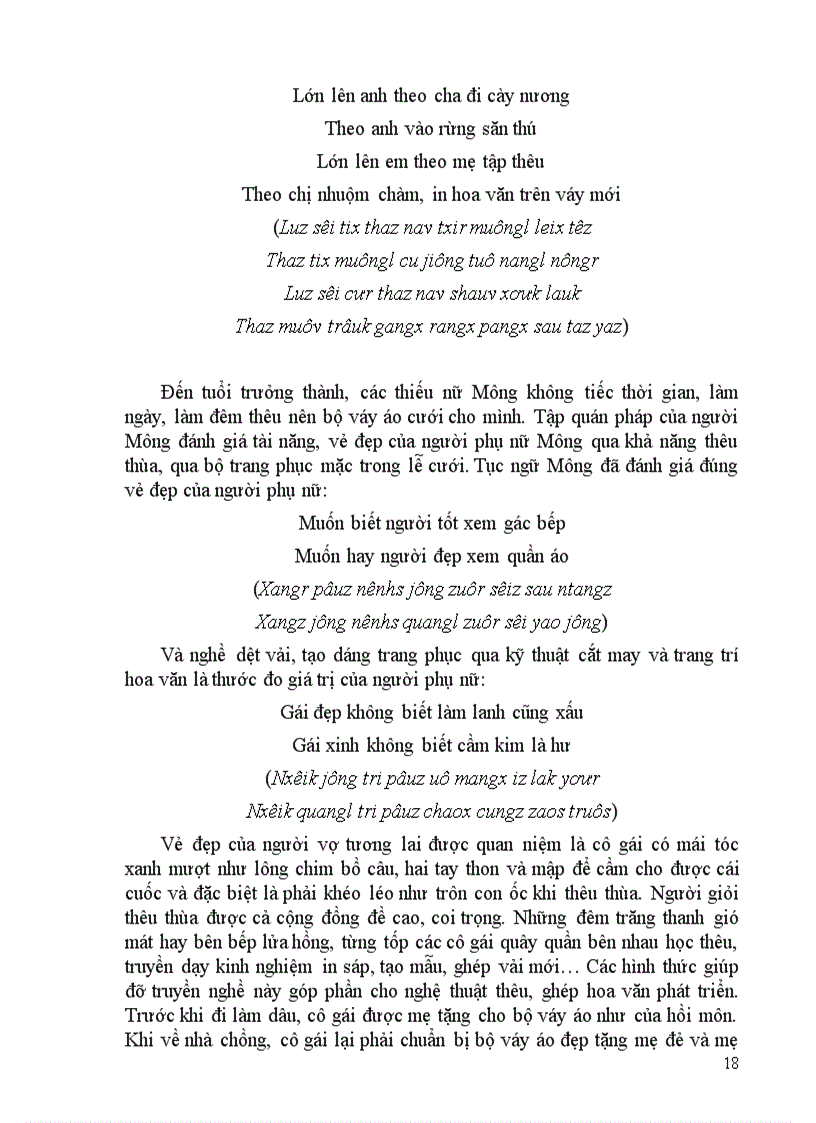 image for page Kỹ thuật tạo hình và trang trí dân gian trên trang phục của người Mông ở thôn Cát Cát huyện Sa Pa tỉnh Lào Cai