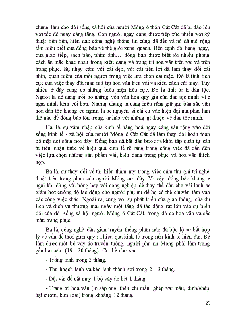 image for page Kỹ thuật tạo hình và trang trí dân gian trên trang phục của người Mông ở thôn Cát Cát huyện Sa Pa tỉnh Lào Cai