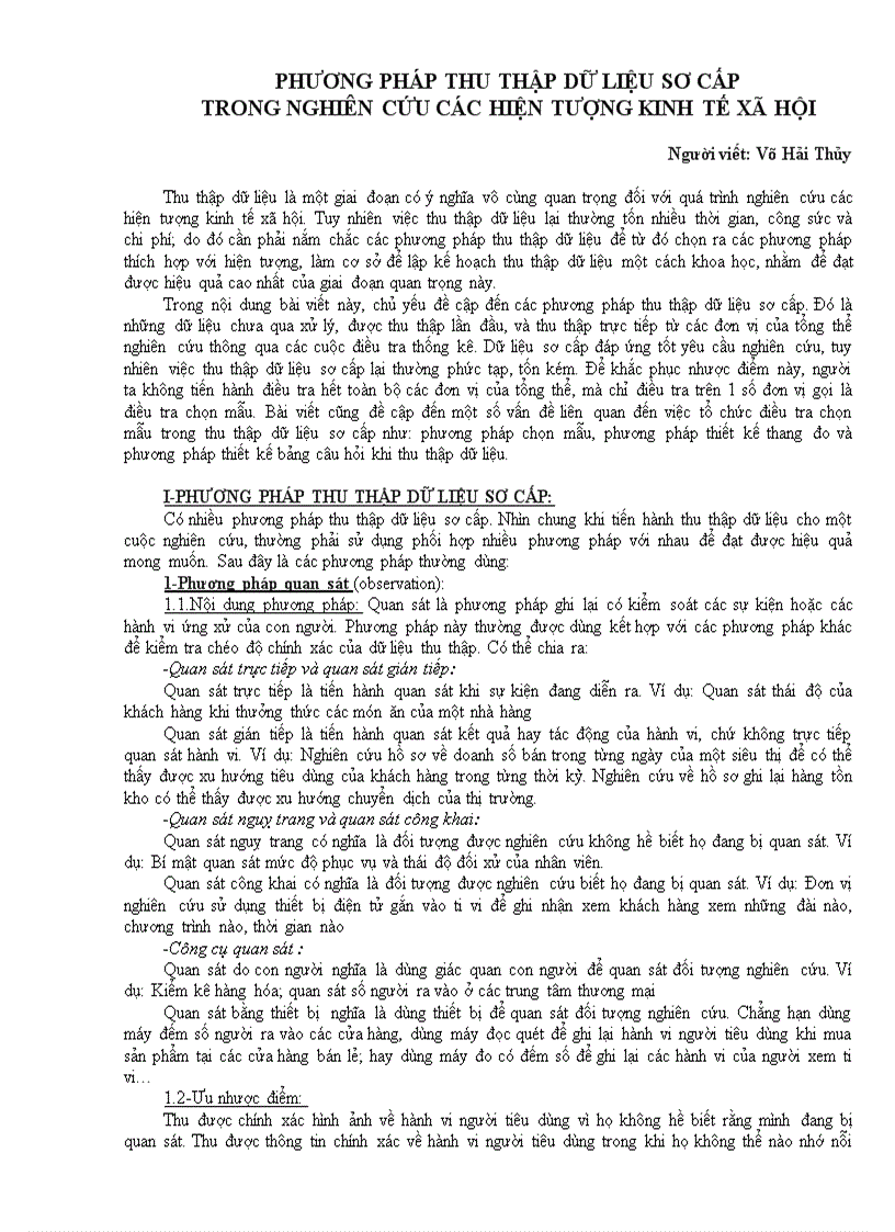 image for page Phương pháp thu thập dữ liệu sơ cấp trong nghiên cứu các hiện tượng kinh tế xã hội