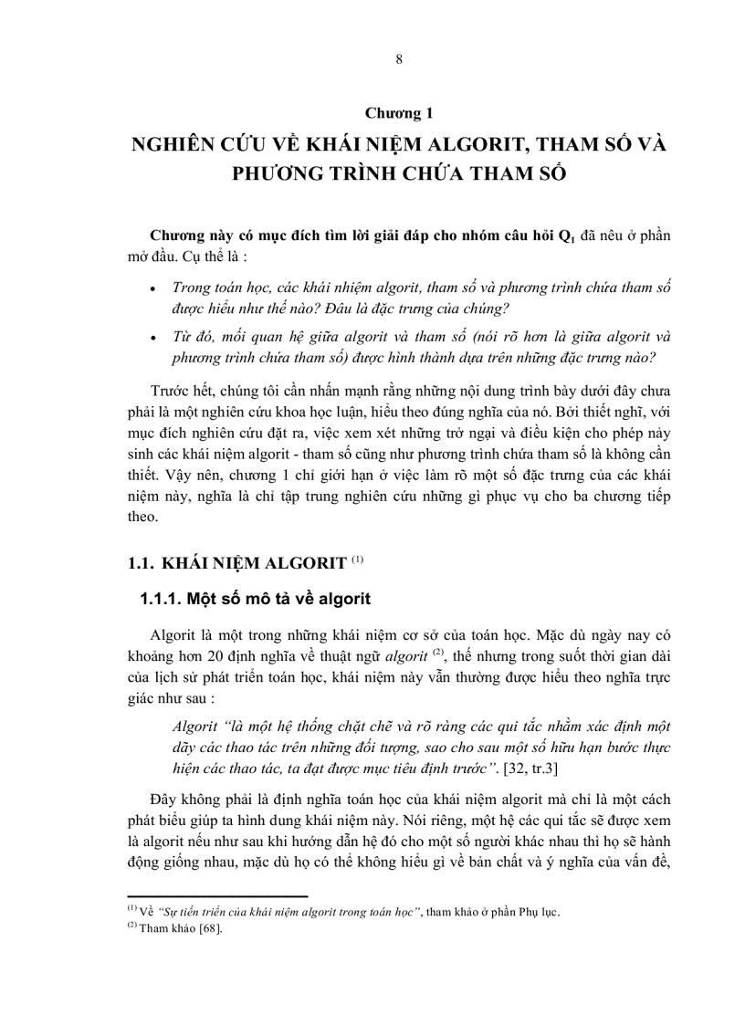 image for page Phân tích mối quan hệ thể chế với algorit và tham số trong dạy học chủ đề phương trình ở trường THPT và trong trường hợp cụ thể là Hệ phương trình bậc nhất hai ẩn