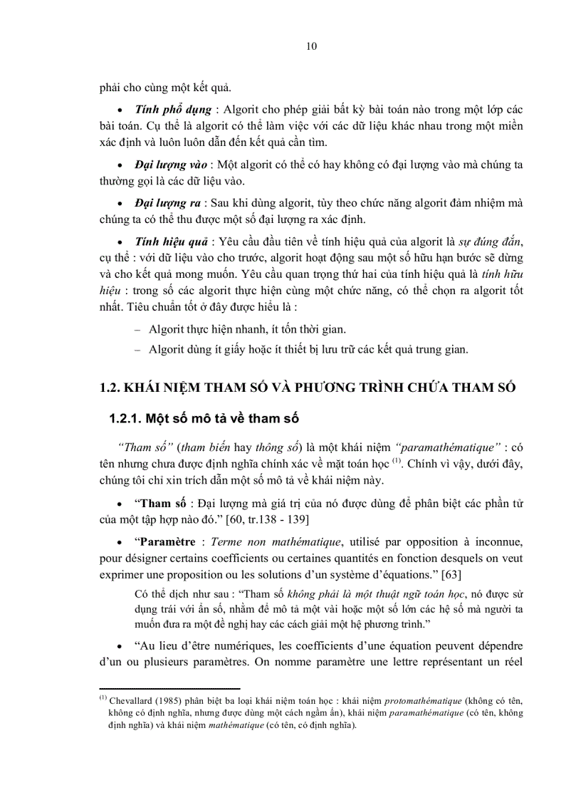 image for page Phân tích mối quan hệ thể chế với algorit và tham số trong dạy học chủ đề phương trình ở trường THPT và trong trường hợp cụ thể là Hệ phương trình bậc nhất hai ẩn