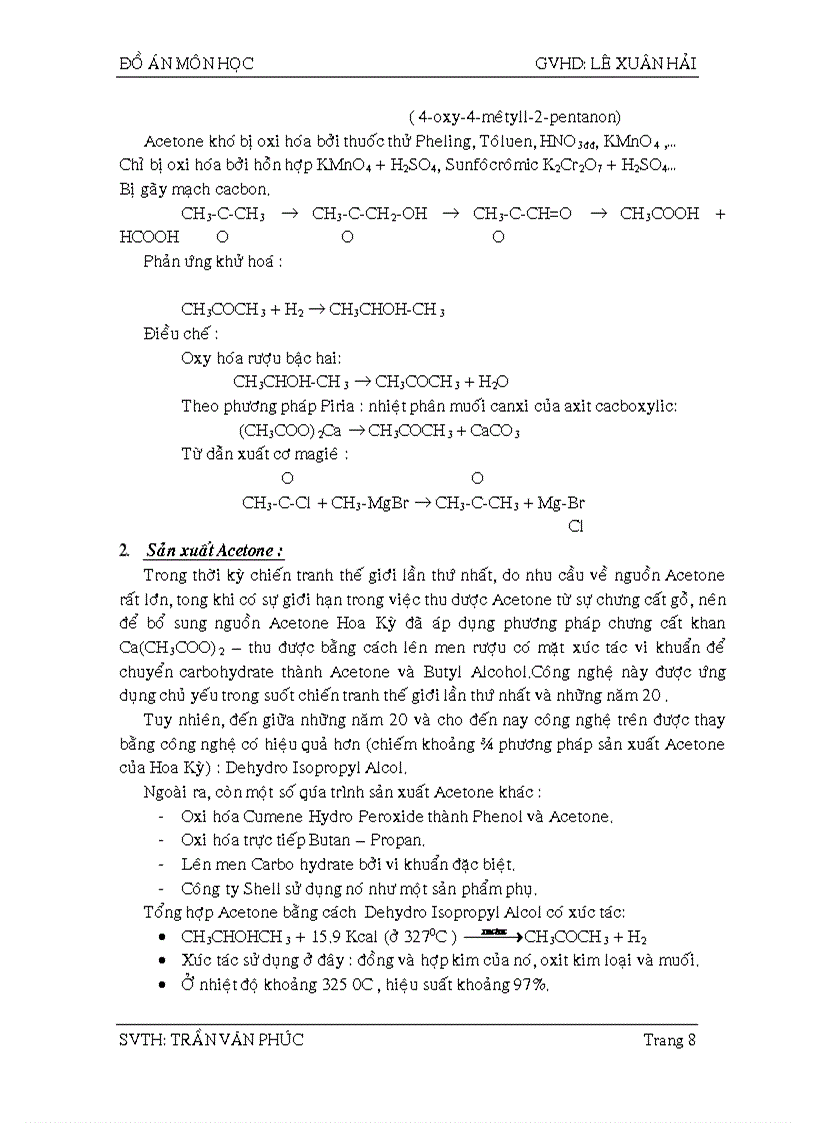 image for page Tính toán hệ thống chưng luyện liên tục để tách hỗn hợp hai cấu tử acetone nước bằng mâm chóp