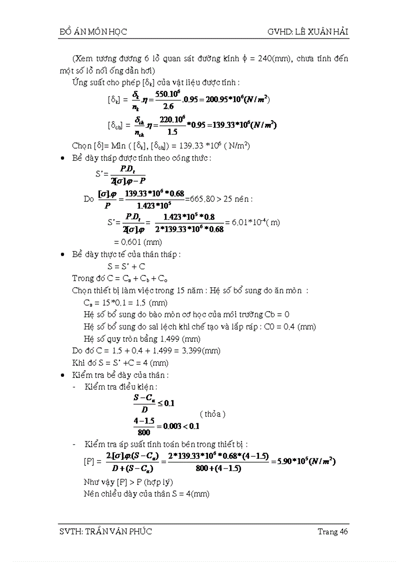 image for page Tính toán hệ thống chưng luyện liên tục để tách hỗn hợp hai cấu tử acetone nước bằng mâm chóp