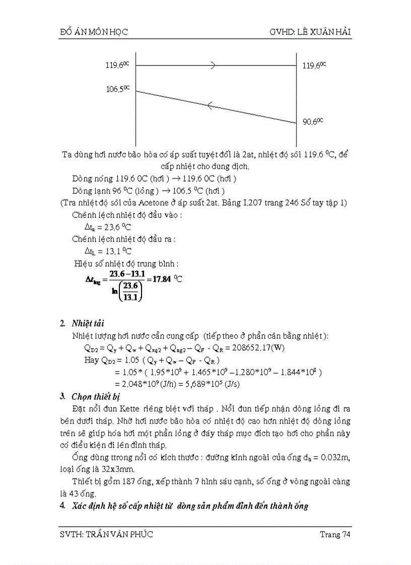 image for page Tính toán hệ thống chưng luyện liên tục để tách hỗn hợp hai cấu tử acetone nước bằng mâm chóp