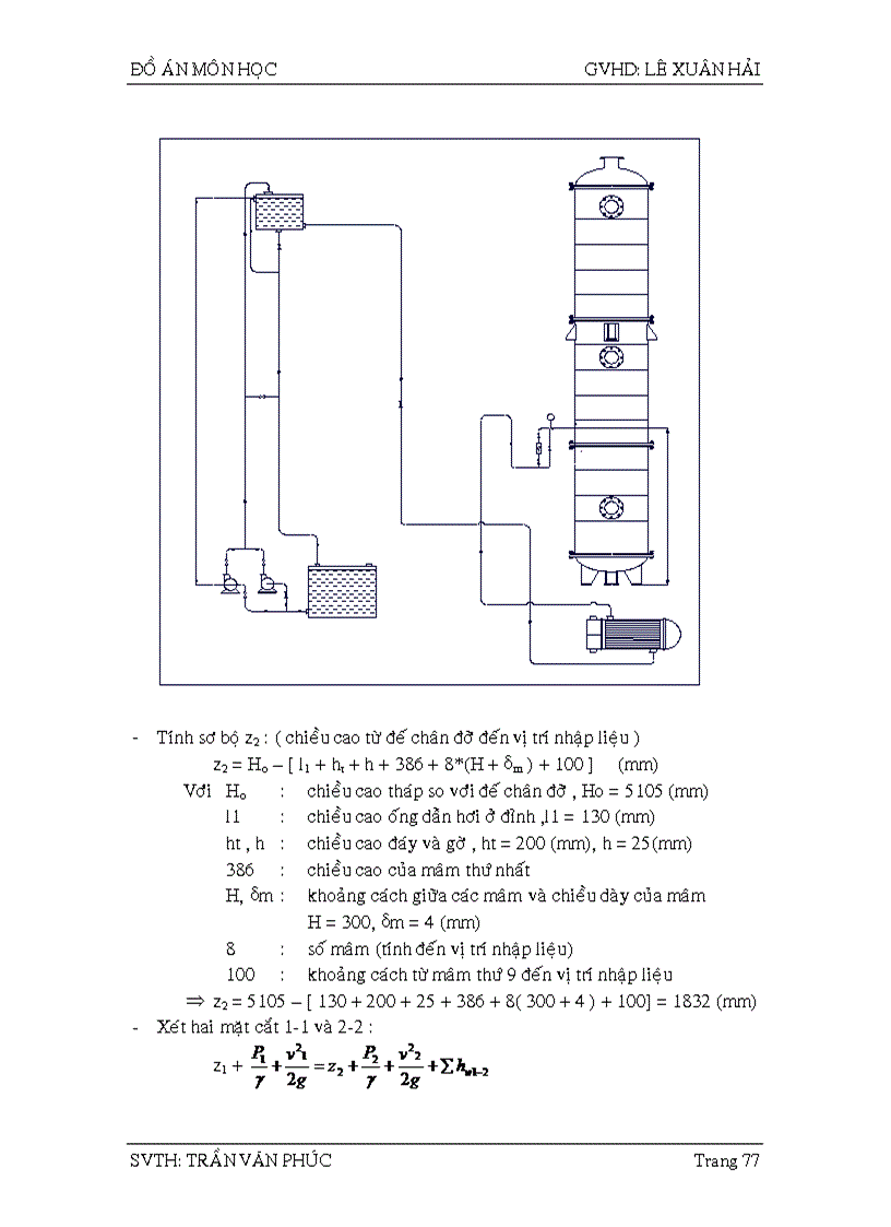 image for page Tính toán hệ thống chưng luyện liên tục để tách hỗn hợp hai cấu tử acetone nước bằng mâm chóp