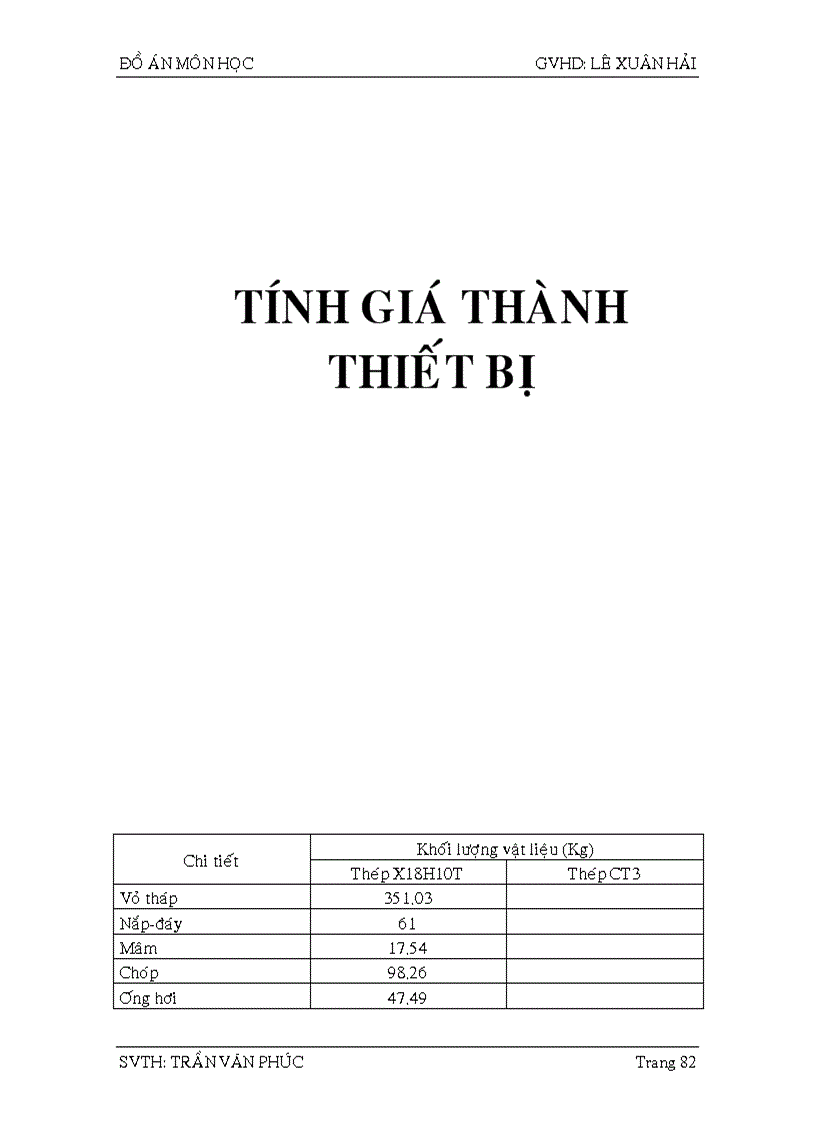 image for page Tính toán hệ thống chưng luyện liên tục để tách hỗn hợp hai cấu tử acetone nước bằng mâm chóp