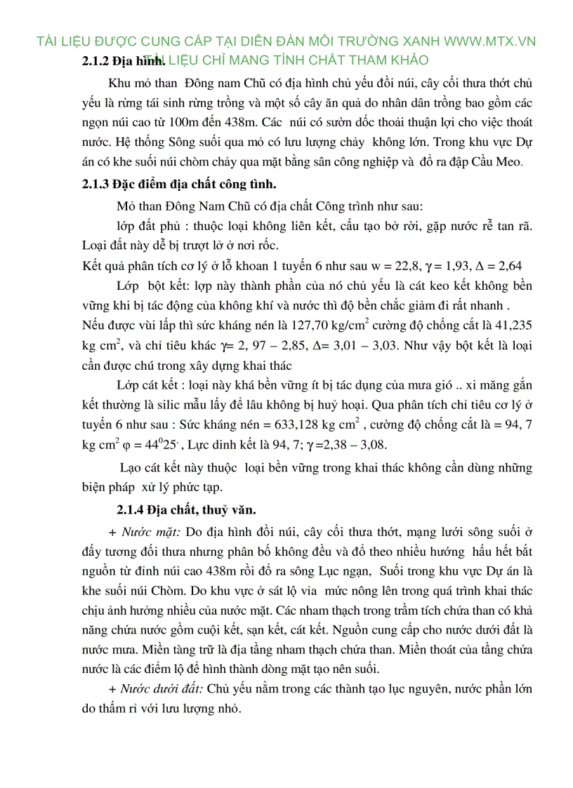 image for page ĐTM dự án đầu tư khai thác mỏ than Đông Nam Chũ xã Nam Dương huyện Lục Ngạn Bắc Giang