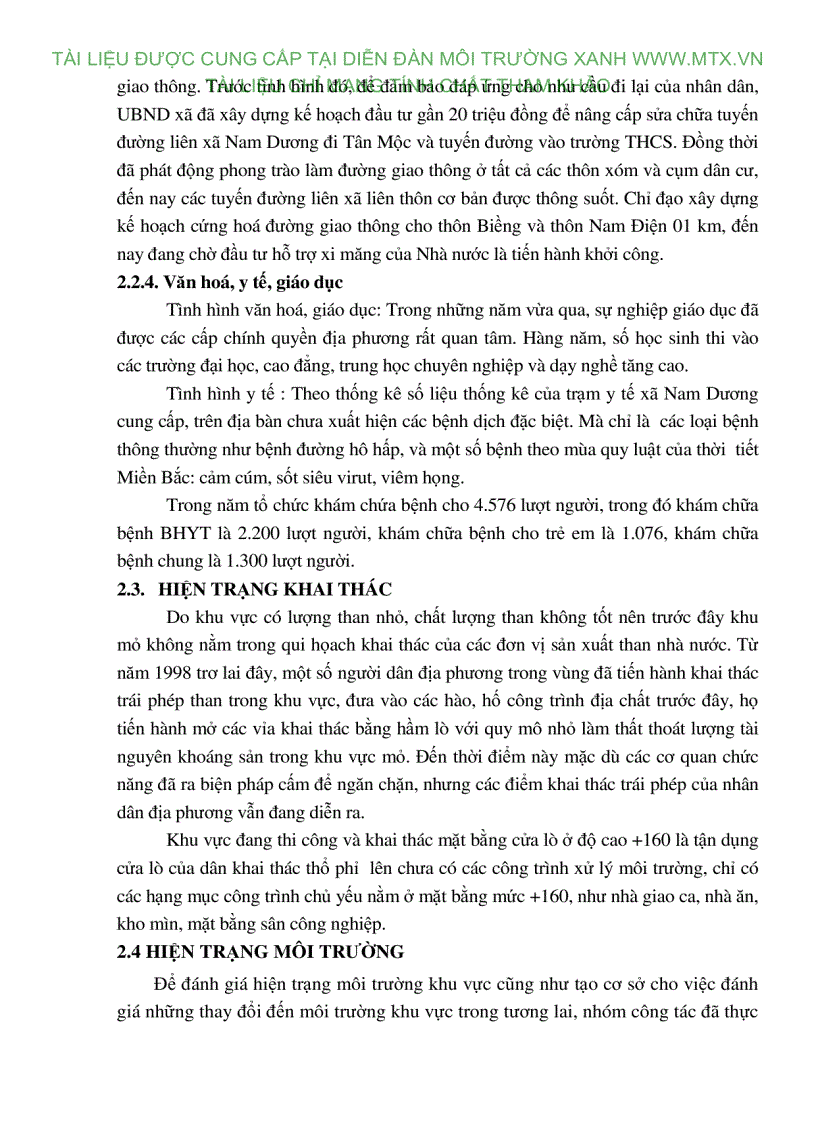 image for page ĐTM dự án đầu tư khai thác mỏ than Đông Nam Chũ xã Nam Dương huyện Lục Ngạn Bắc Giang