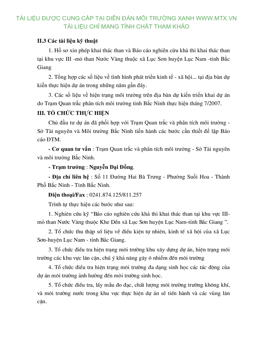 image for page Đánh giá tác động môi trường Dự án khai thác than tại khu vực III mỏ than Nước Vàng