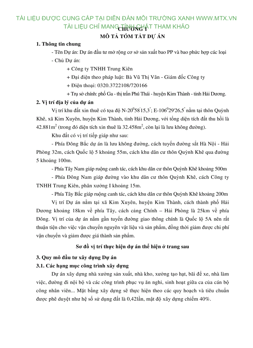 image for page Báo cáo ĐTM Dự án đầu tư mở rộng cơ sở sản xuất bao PP và bao phức hợp