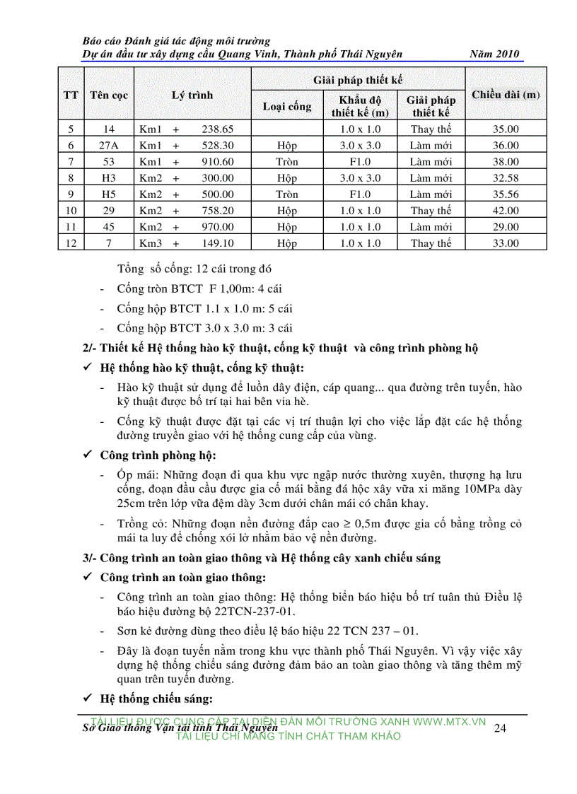image for page Đánh giá tác động môi trường Dự án đầu tư xây dựng cầu Quang Vinh Thành phố Thái Nguyên