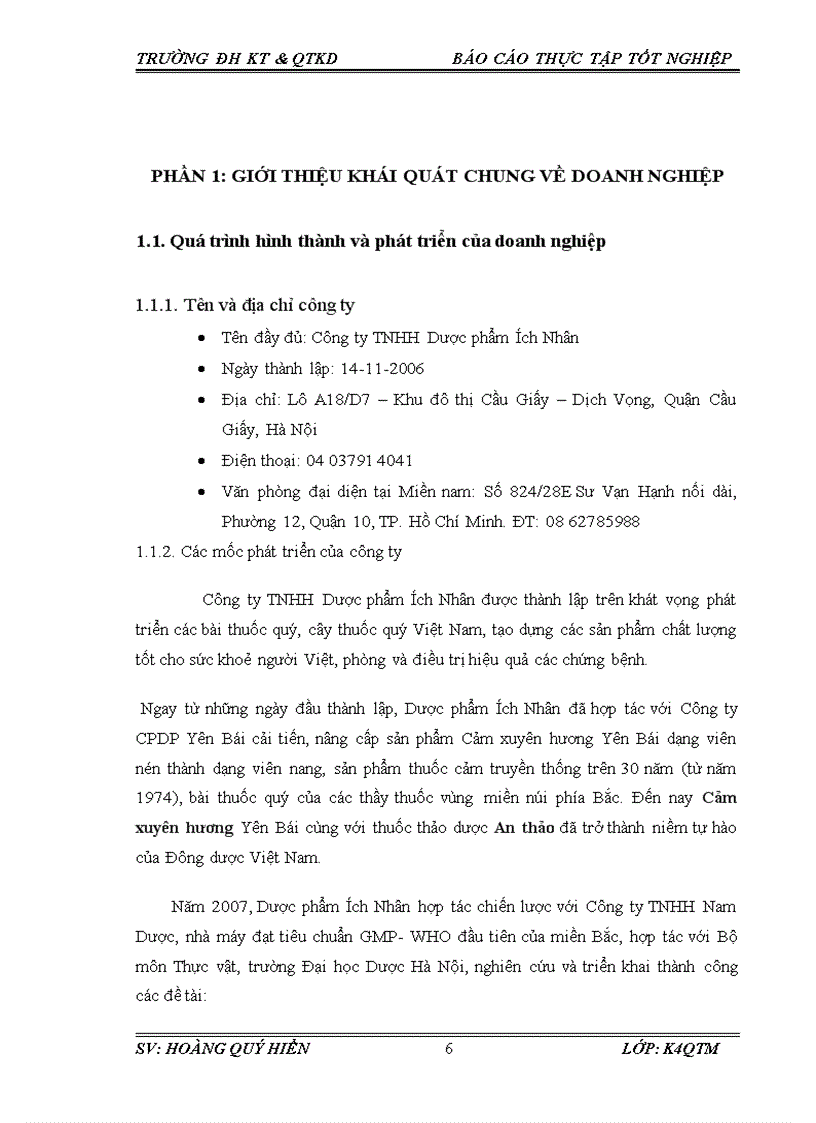 image for page Quản trị Marketing báo cáo thực tập 2011 công ty TNHH Dược phẩm Ích Nhân