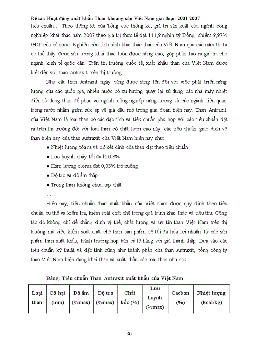 image for page Hoạt động xuất khẩu Than khoáng sản Việt Nam giai đoạn 2001 2007