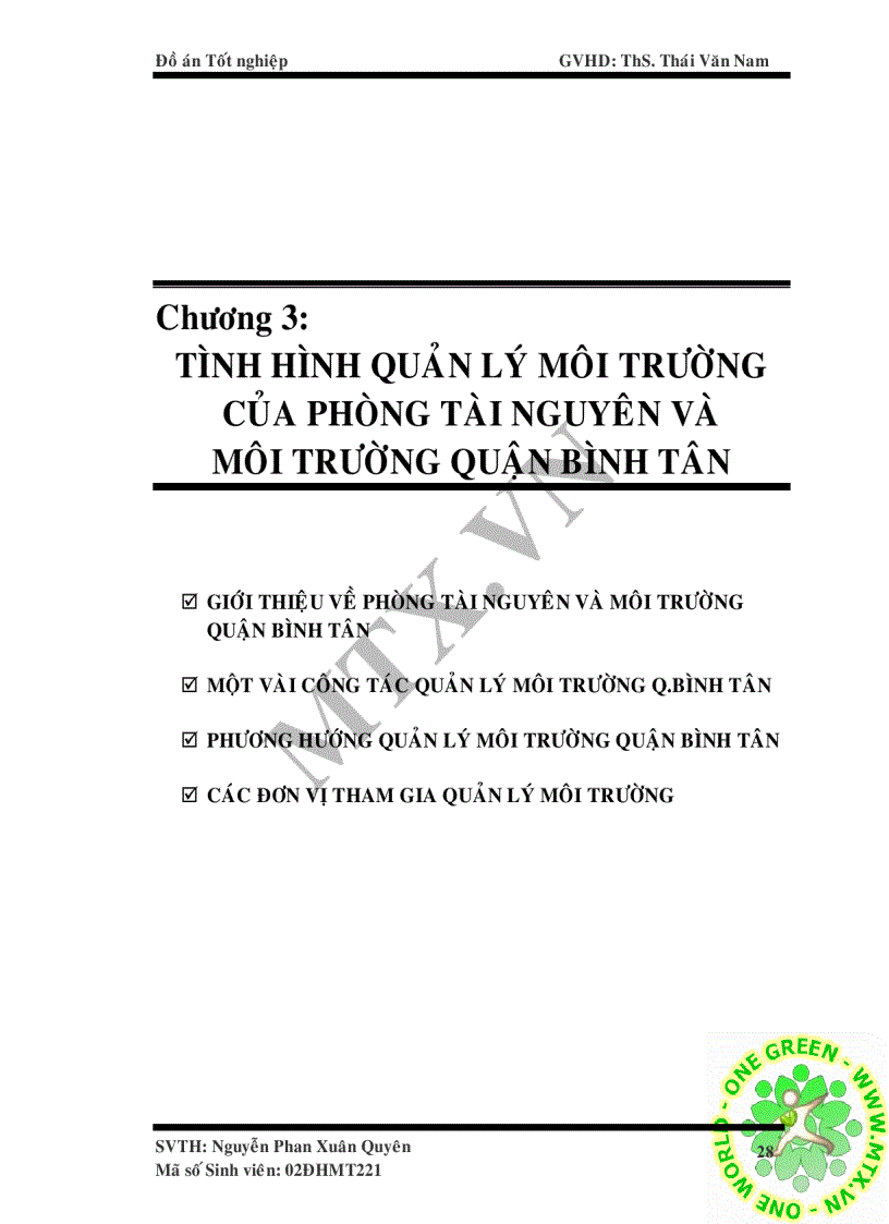 image for page Bước đầu áp dụng hệ thống quản lý tích hợp tiêu chuẩn ISO 9001 2000 và ISO 14001 2004 vào công tác quản lý môi trường tại Quận Bình Tân