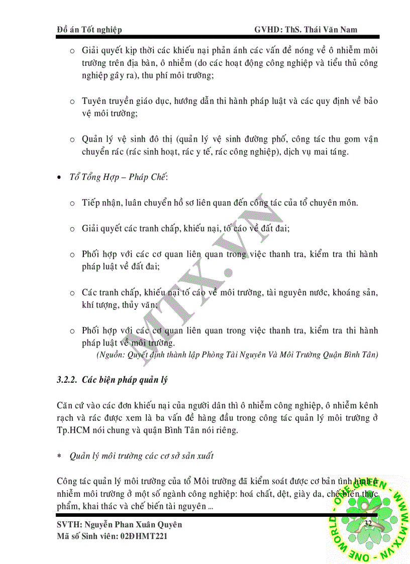 image for page Bước đầu áp dụng hệ thống quản lý tích hợp tiêu chuẩn ISO 9001 2000 và ISO 14001 2004 vào công tác quản lý môi trường tại Quận Bình Tân