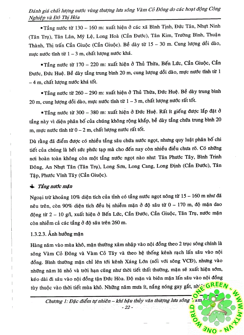 image for page Đánh giá chất lượng nước vùng thượng lưu sông Vàm cỏ do tác động công nghiệp hóa và hiện đại hóa