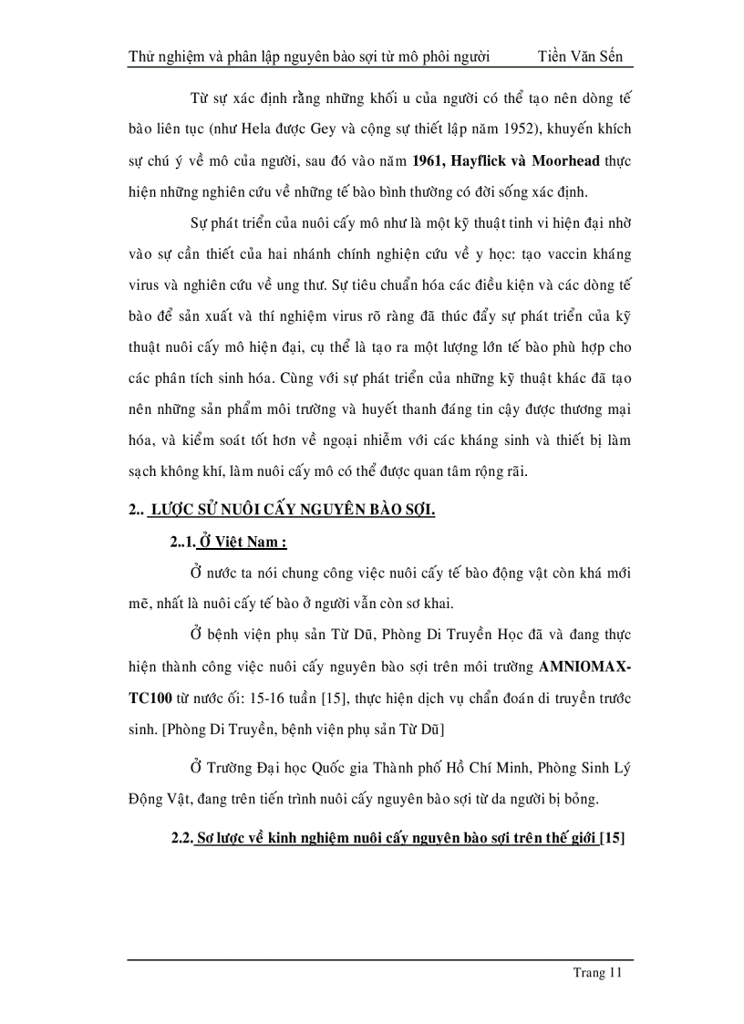 image for page Thử nghiệm phân lập và tạo dòng nguyên bào sợi từ mô phôi thai người