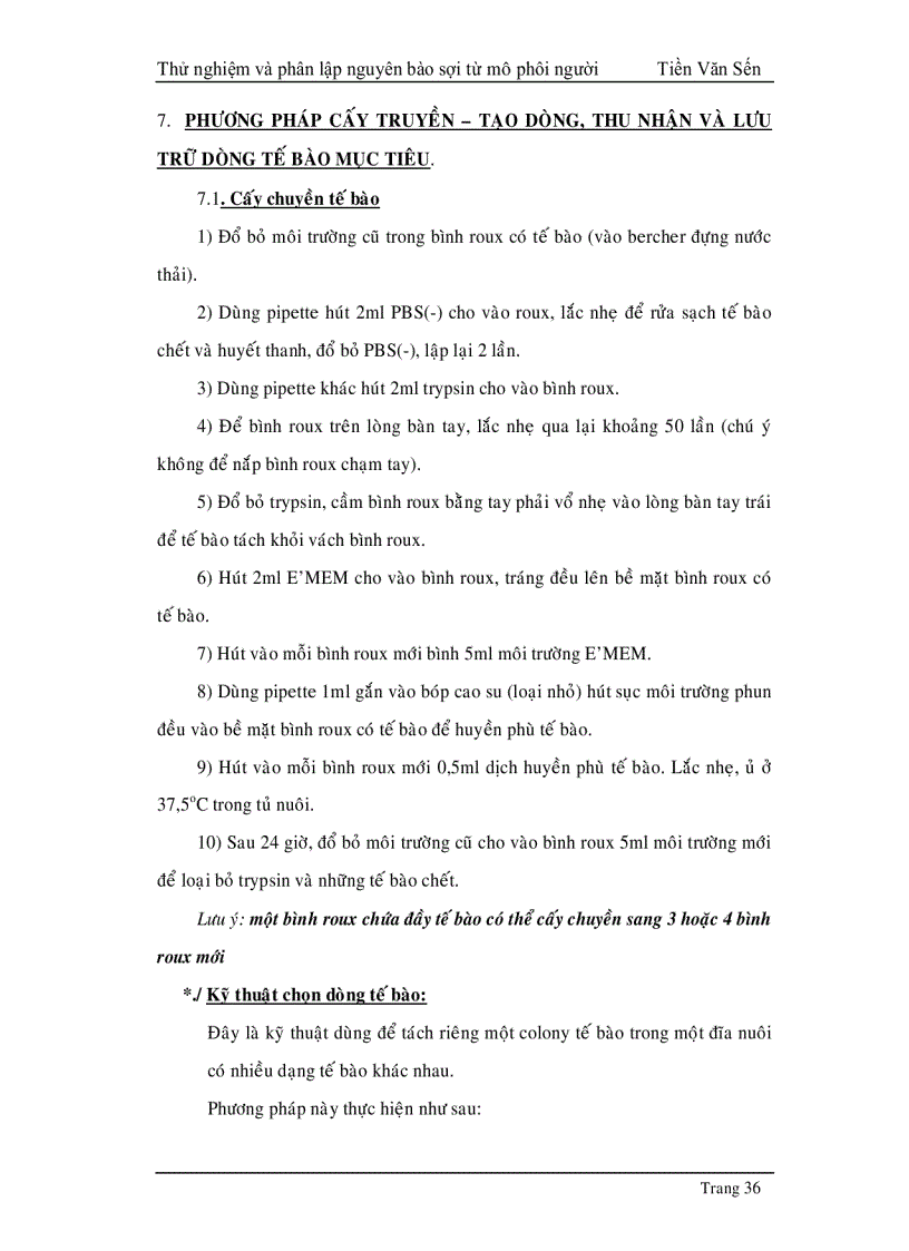 image for page Thử nghiệm phân lập và tạo dòng nguyên bào sợi từ mô phôi thai người