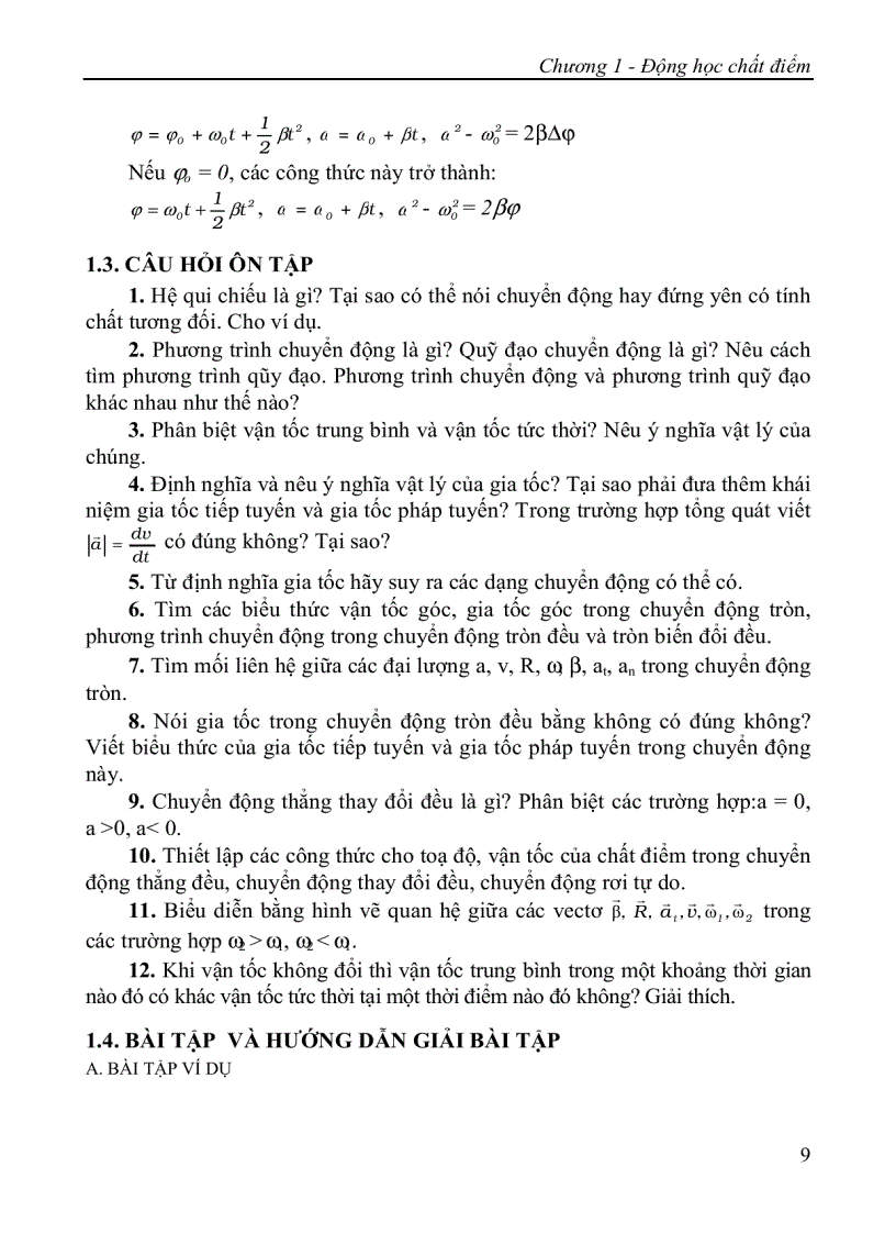 image for page Bài giảng bài tập sau mỗi chương Vật lí đại cương A1 Hoc viện Công nghệ Bưu chính Viễn thông
