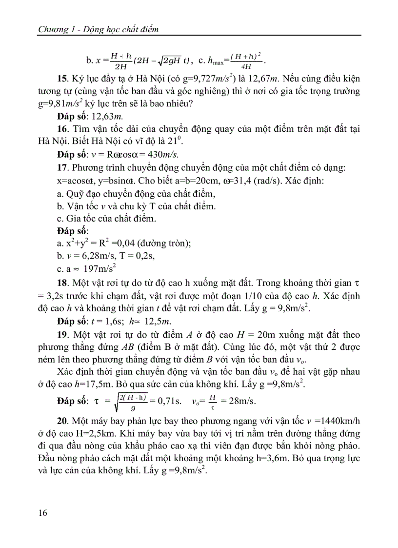 image for page Bài giảng bài tập sau mỗi chương Vật lí đại cương A1 Hoc viện Công nghệ Bưu chính Viễn thông