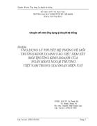 Ứng dụng lý thuyết hệ thống vào môi trường kinh doanh của ngân hàng ngoại thương trong giai đoạn hiện nay